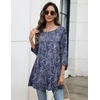 Zeagoo Women Tops 3/4 Sleeve Dressy Casual Plus Size Tunics Loose Blouses(Bohemia-mz473)
