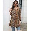 Zeagoo Women Tops 3/4 Sleeve Dressy Casual Plus Size Tunics Loose Blouses(Bohemia-mz721)
