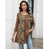 Zeagoo Women Tops 3/4 Sleeve Dressy Casual Plus Size Tunics Loose Blouses(Bohemia-mz721)