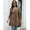 Zeagoo Women Tops 3/4 Sleeve Dressy Casual Plus Size Tunics Loose Blouses(Bohemia-mz721)