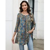 Zeagoo Women Tops 3/4 Sleeve Dressy Casual Plus Size Tunics Loose Blouses(Bohemia-mz779)