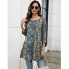Zeagoo Women Tops 3/4 Sleeve Dressy Casual Plus Size Tunics Loose Blouses(Bohemia-mz779)