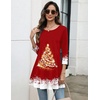 Zeagoo Women Tops 3/4 Sleeve Dressy Casual Plus Size Tunics Loose Blouses(Christmas Red-sd489)