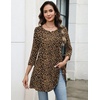 Zeagoo Women Tops 3/4 Sleeve Dressy Casual Plus Size Tunics Loose Blouses(Leopard Print-an136)