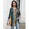 Zeagoo Women Tops 3/4 Sleeve Dressy Casual Plus Size Tunics Loose Blouses(Multicolor-cx289)