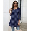 Zeagoo Women Tops 3/4 Sleeve Dressy Casual Plus Size Tunics Loose Blouses(Navy Polka Dots-jh379)