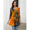 Zeagoo Women Tops 3/4 Sleeve Dressy Casual Plus Size Tunics Loose Blouses(Orange Print-cx272)