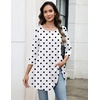 Zeagoo Women Tops 3/4 Sleeve Dressy Casual Plus Size Tunics Loose Blouses(Polka Dots-jh592)