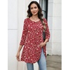 Zeagoo Women Tops 3/4 Sleeve Dressy Casual Plus Size Tunics Loose Blouses(Red Flowers-xh546)