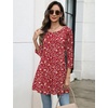 Zeagoo Women Tops 3/4 Sleeve Dressy Casual Plus Size Tunics Loose Blouses(Red Flowers-xh546)