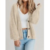 Zeagoo Women’s 2026 Fall Chunky Knit Cardigans Long Sleeve Sweaters(Apricot)