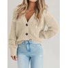 Zeagoo Women’s 2026 Fall Chunky Knit Cardigans Long Sleeve Sweaters(Apricot)