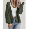 Zeagoo Women’s 2026 Fall Chunky Knit Cardigans Long Sleeve Sweaters(Army Green)