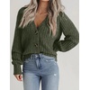 Zeagoo Women’s 2026 Fall Chunky Knit Cardigans Long Sleeve Sweaters(Army Green)