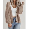 Zeagoo Women’s 2026 Fall Chunky Knit Cardigans Long Sleeve Sweaters(B_khaki)