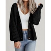 Zeagoo Women’s 2026 Fall Chunky Knit Cardigans Long Sleeve Sweaters(Black)