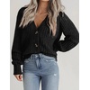 Zeagoo Women’s 2026 Fall Chunky Knit Cardigans Long Sleeve Sweaters(Black)