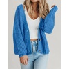 Zeagoo Women’s 2026 Fall Chunky Knit Cardigans Long Sleeve Sweaters(Bright Blue)