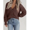 Zeagoo Women’s 2026 Fall Chunky Knit Cardigans Long Sleeve Sweaters(Brown)