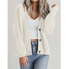Zeagoo Women’s 2026 Fall Chunky Knit Cardigans Long Sleeve Sweaters(B_white)