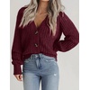 Zeagoo Women’s 2026 Fall Chunky Knit Cardigans Long Sleeve Sweaters(C-wine Red)
