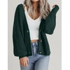 Zeagoo Women’s 2026 Fall Chunky Knit Cardigans Long Sleeve Sweaters(Dark Green-1)