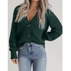 Zeagoo Women’s 2026 Fall Chunky Knit Cardigans Long Sleeve Sweaters(Dark Green-1)