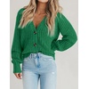 Zeagoo Women’s 2026 Fall Chunky Knit Cardigans Long Sleeve Sweaters(Green)