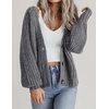 Zeagoo Women’s 2026 Fall Chunky Knit Cardigans Long Sleeve Sweaters(Grey)