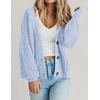 Zeagoo Women’s 2026 Fall Chunky Knit Cardigans Long Sleeve Sweaters(Light Blue)