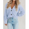 Zeagoo Women’s 2026 Fall Chunky Knit Cardigans Long Sleeve Sweaters(Light Blue)