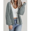 Zeagoo Women’s 2026 Fall Chunky Knit Cardigans Long Sleeve Sweaters(Light Green)
