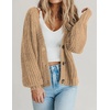 Zeagoo Women’s 2026 Fall Chunky Knit Cardigans Long Sleeve Sweaters(Light Khaki)