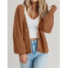 Zeagoo Women’s 2026 Fall Chunky Knit Cardigans Long Sleeve Sweaters(Light Orange)
