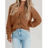 Zeagoo Women’s 2026 Fall Chunky Knit Cardigans Long Sleeve Sweaters(Light Orange)