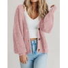 Zeagoo Women’s 2026 Fall Chunky Knit Cardigans Long Sleeve Sweaters(Mauve Pink)