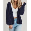 Zeagoo Women’s 2026 Fall Chunky Knit Cardigans Long Sleeve Sweaters(Navy Blue)