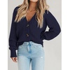 Zeagoo Women’s 2026 Fall Chunky Knit Cardigans Long Sleeve Sweaters(Navy Blue)