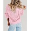 Zeagoo Women’s 2026 Fall Chunky Knit Cardigans Long Sleeve Sweaters(Pink)