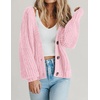 Zeagoo Women’s 2026 Fall Chunky Knit Cardigans Long Sleeve Sweaters(Pink)