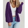 Zeagoo Women’s 2026 Fall Chunky Knit Cardigans Long Sleeve Sweaters(Purple)