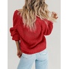 Zeagoo Women’s 2026 Fall Chunky Knit Cardigans Long Sleeve Sweaters(Red)