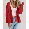 Zeagoo Women’s 2026 Fall Chunky Knit Cardigans Long Sleeve Sweaters(Red)