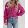 Zeagoo Women’s 2026 Fall Chunky Knit Cardigans Long Sleeve Sweaters(Rose-1)