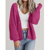 Zeagoo Women’s 2026 Fall Chunky Knit Cardigans Long Sleeve Sweaters(Rose-1)