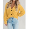 Zeagoo Women’s 2026 Fall Chunky Knit Cardigans Long Sleeve Sweaters(Yellow)