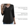 Zeagoo Womens Blouse Casual 3/4 Length Sleeve V Neck Basic T-Shirts(B)