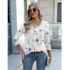 Zeagoo Womens Blouse Casual 3/4 Length Sleeve V Neck Basic T-Shirts(Bf290)