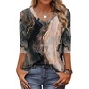 Zeagoo Womens Blouse Casual 3/4 Length Sleeve V Neck Basic T-Shirts(Cx278)