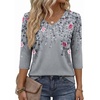 Zeagoo Womens Blouse Casual 3/4 Length Sleeve V Neck Basic T-Shirts(Hf36)